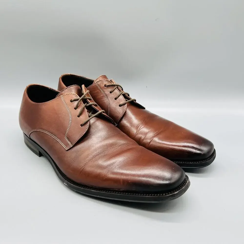 To Boot New York Shoes Mens 8.5 Brown Leather Adam Derrick Derby Oxford Dress